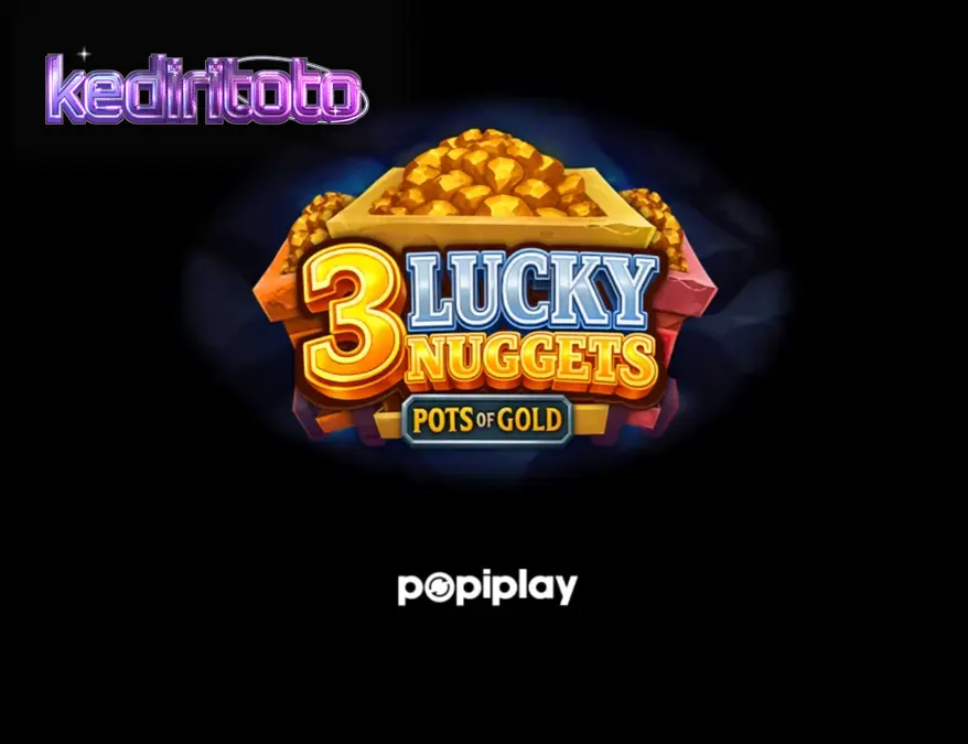 Tampilan visual slot 3 Lucky Nuggets dengan tema tambang emas